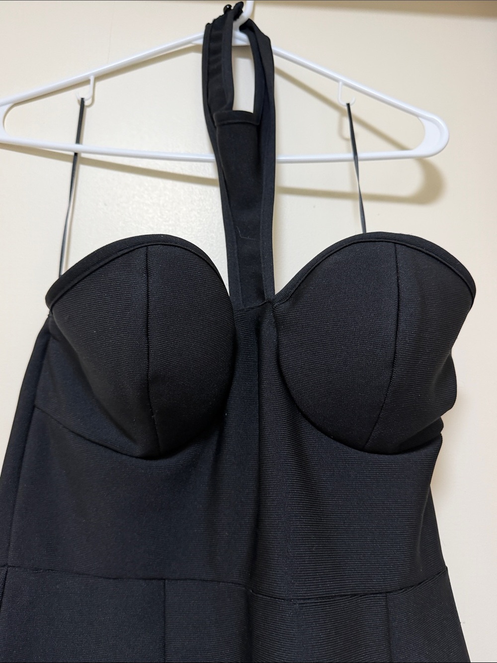 Black Cutout Halter Evening Gown - Picture 3 of 6